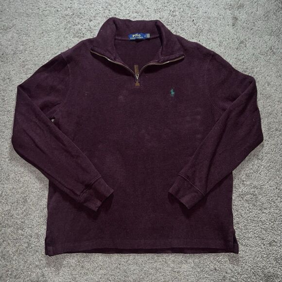 Polo Ralph Lauren Other - Polo Ralph Lauren Performance Sweatshirt Mens Medium Maroon Red 1/4 Zip Sweater